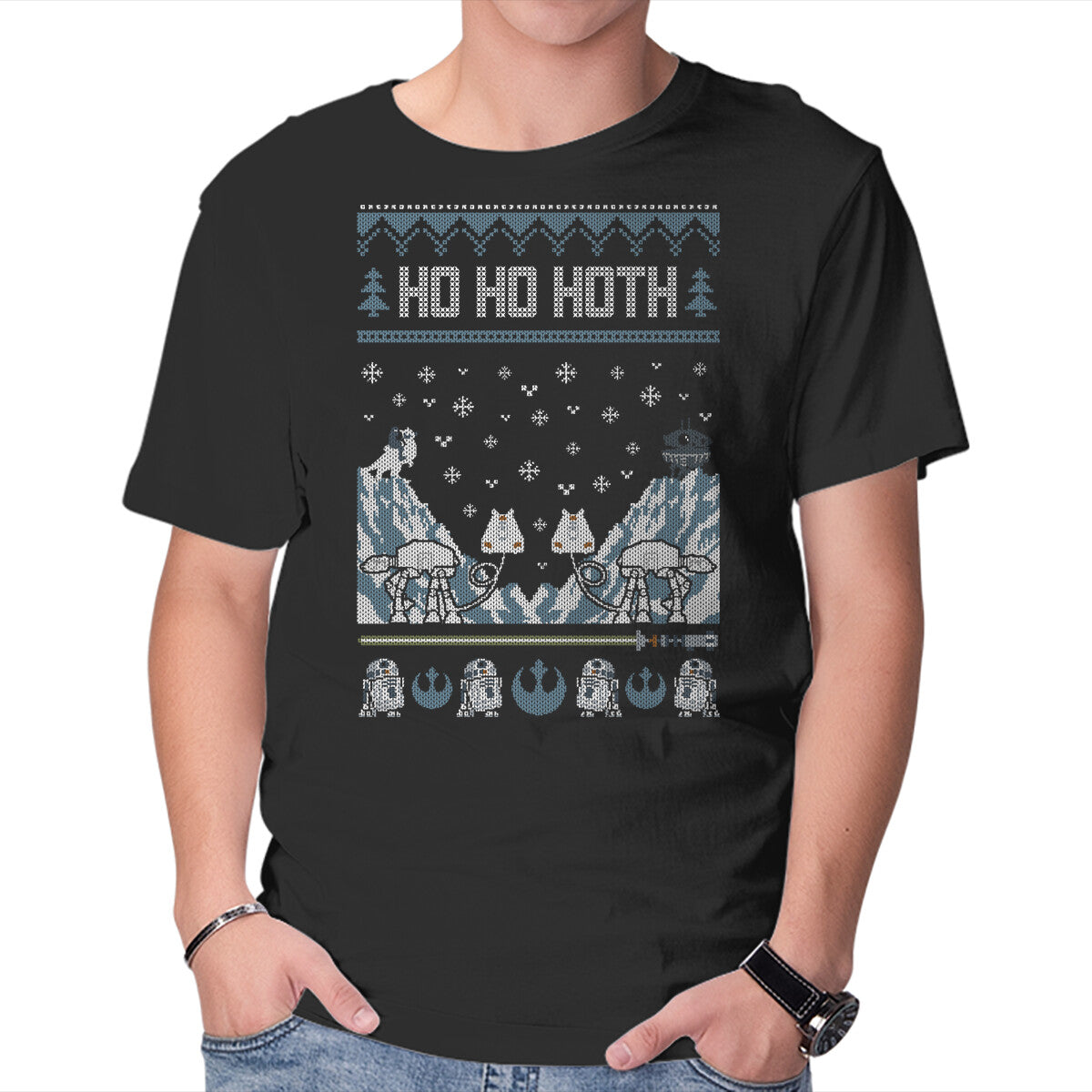 Ho Ho Hoth – Sci-Fi Graphic T-Shirt in black, product display