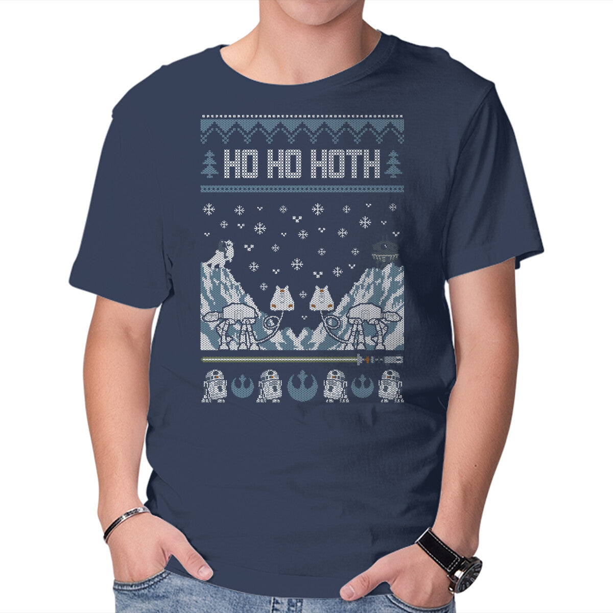 Ho Ho Hoth – Sci-Fi Graphic T-Shirt in navy, product display