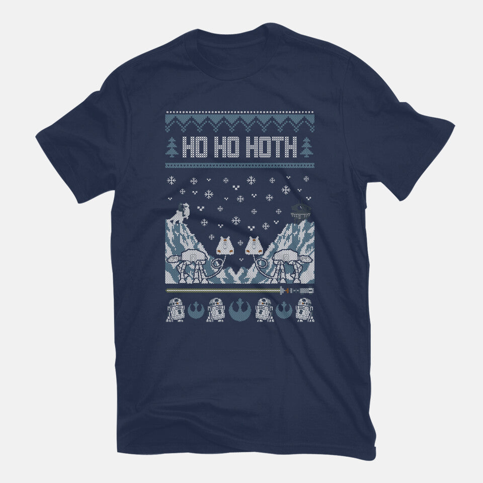 Ho Ho Hoth – Sci-Fi Graphic T-Shirt in navy, flat-lay product view