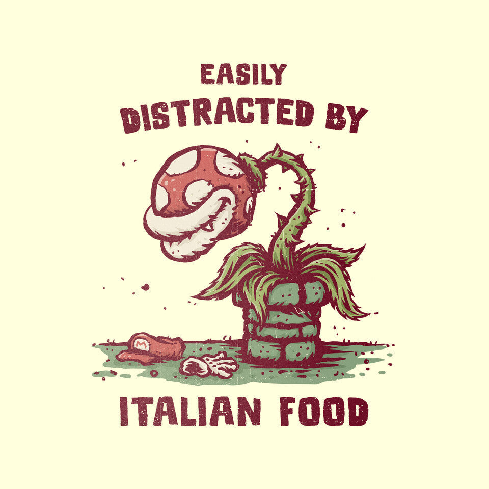 Easily Distracted By Italian Food – Gaming Graphic T-Shirt