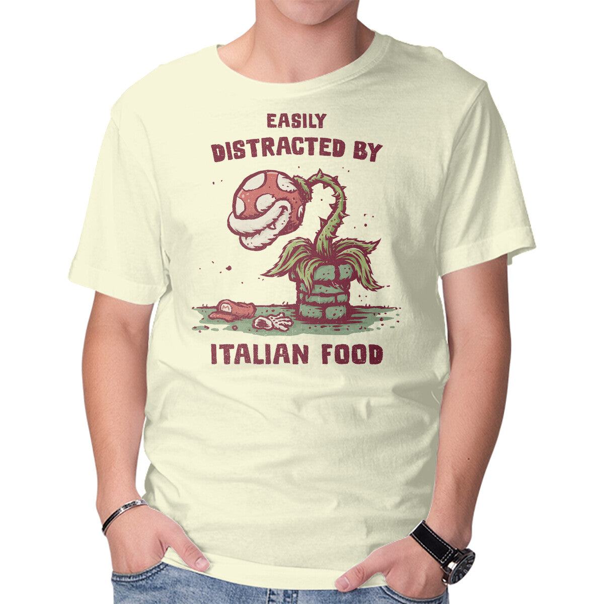 Easily Distracted By Italian Food – Gaming Graphic T-Shirt