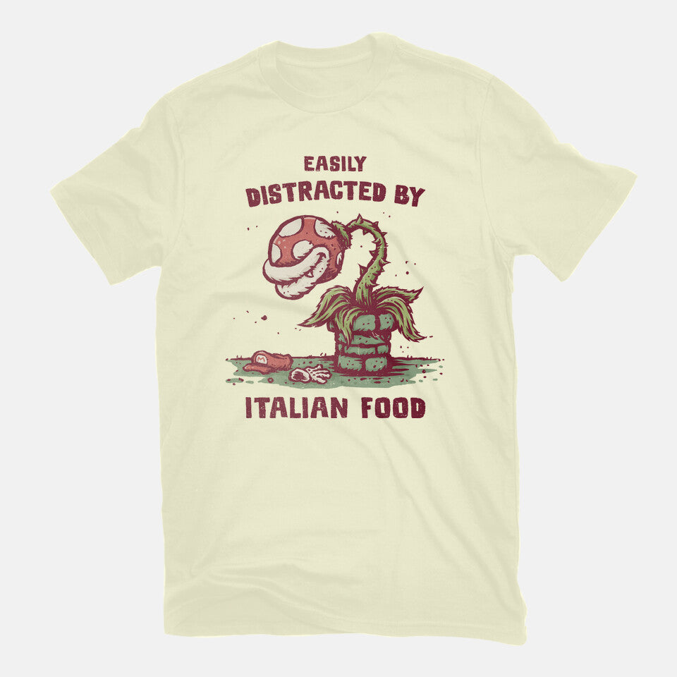 Easily Distracted By Italian Food – Gaming Graphic T-Shirt