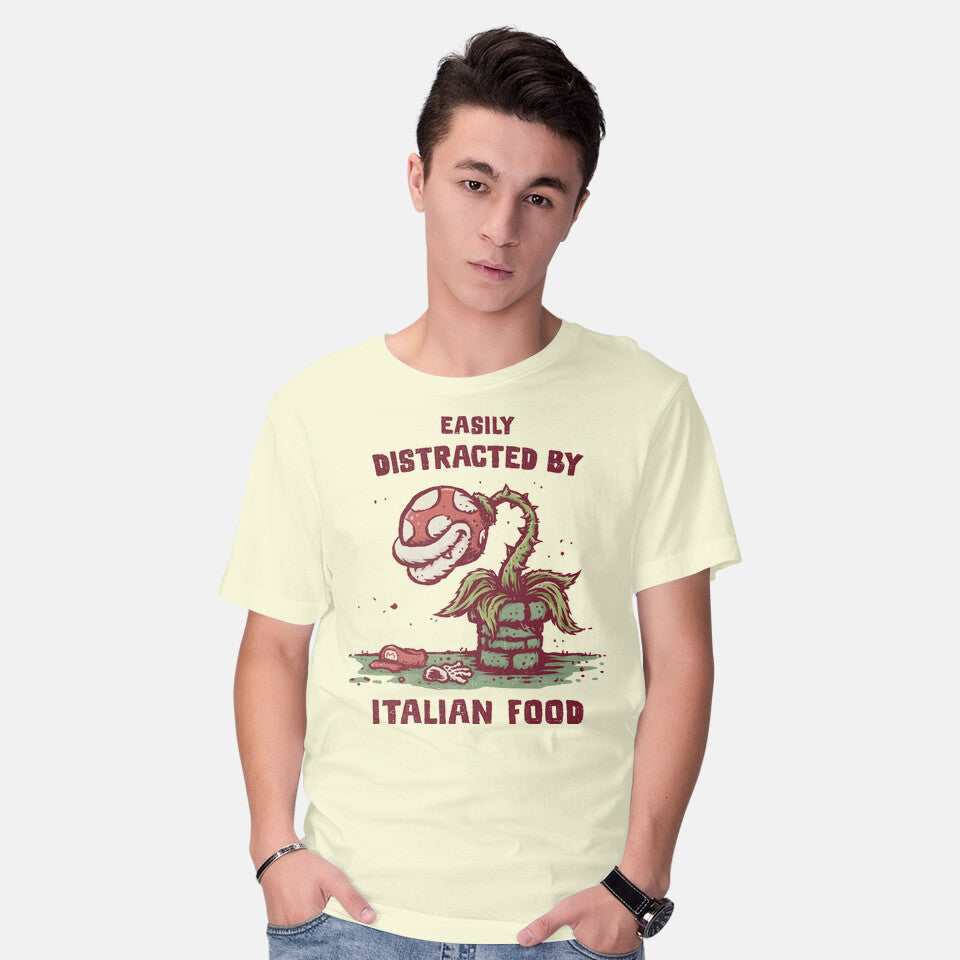 Easily Distracted By Italian Food – Gaming Graphic T-Shirt