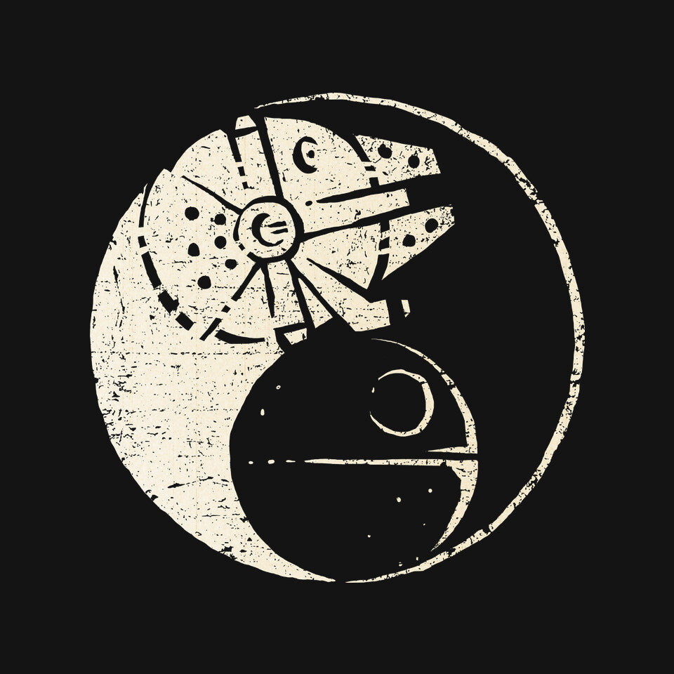 Balancing The Force – Sci-Fi Graphic T-Shirt design artwork for black graphic T-shirt