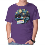 Always Outatime – Sci-Fi Graphic T-Shirt in purple, product display