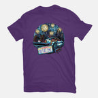 Always Outatime – Sci-Fi Graphic T-Shirt in purple, flat-lay product view