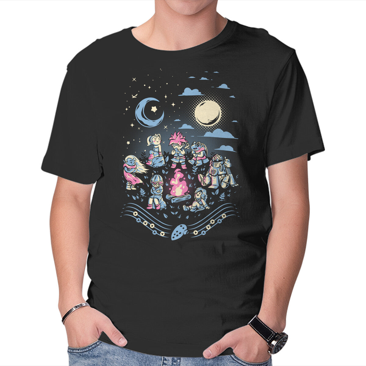 Chrono Triggler – Gaming Graphic T-Shirt in black, product display