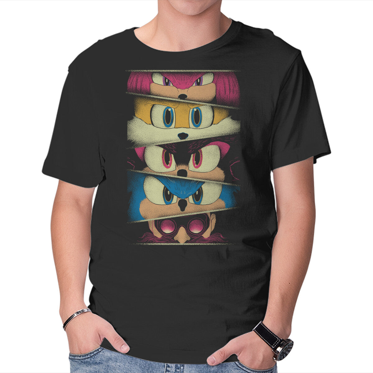 Green Hill Fighters – Gaming Graphic T-Shirt in black, product display