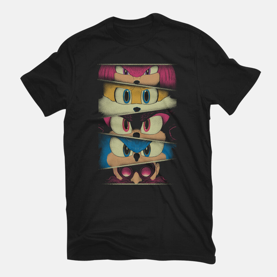 Green Hill Fighters – Gaming Graphic T-Shirt in black, flat-lay product view