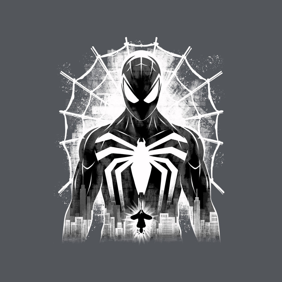 Spider Noir Graphic T-Shirt design artwork for charcoal graphic T-shirt