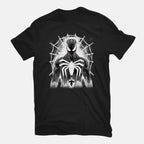 Spider Noir Graphic T-Shirt in black, flat-lay product view