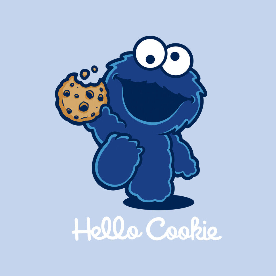 Hello Cookie – Funny Graphic T-Shirt design artwork for blue graphic T-shirt