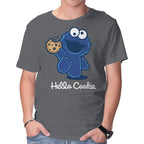 Hello Cookie – Funny Graphic T-Shirt in charcoal, product display