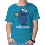 Hello Cookie – Funny Graphic T-Shirt in turquoise, product display
