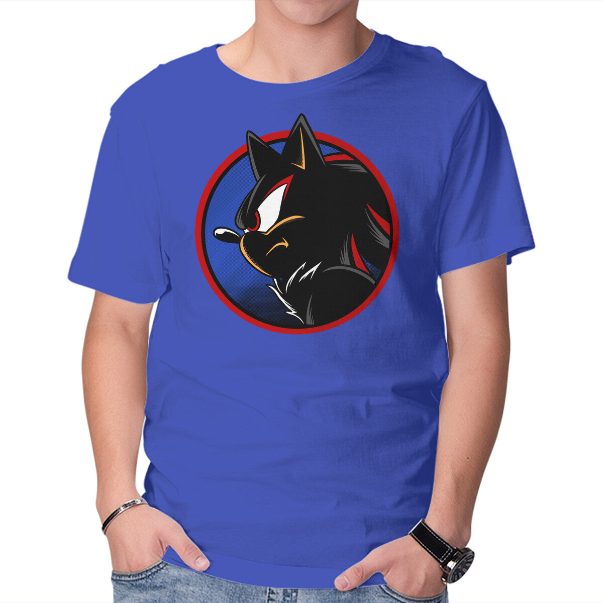 Dark Hedgehog – Gaming Graphic T-Shirt in royal blue, product display