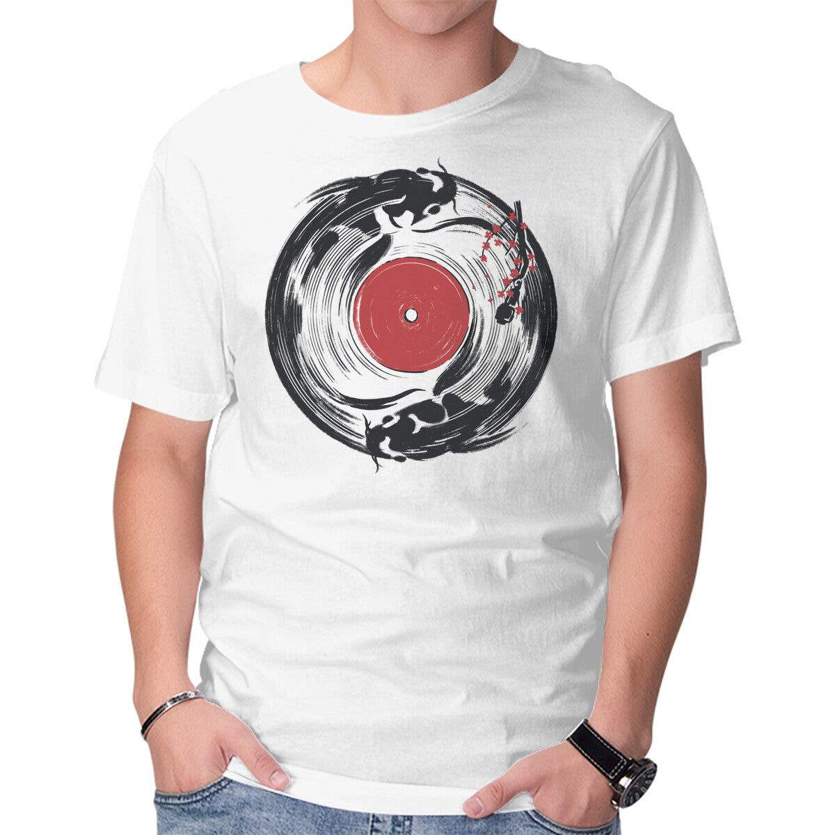 Diskoi – Music Graphic T-Shirt in white, product display