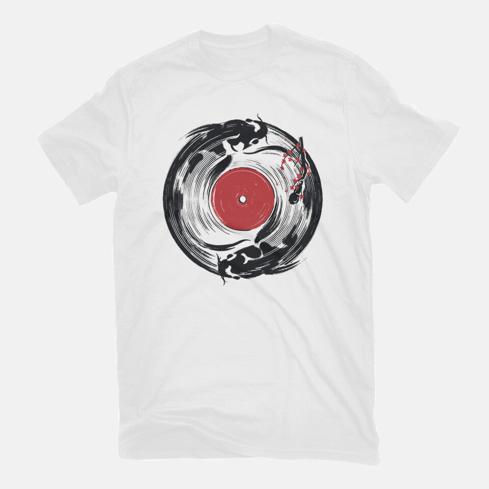 Diskoi – Music Graphic T-Shirt in white, flat-lay product view