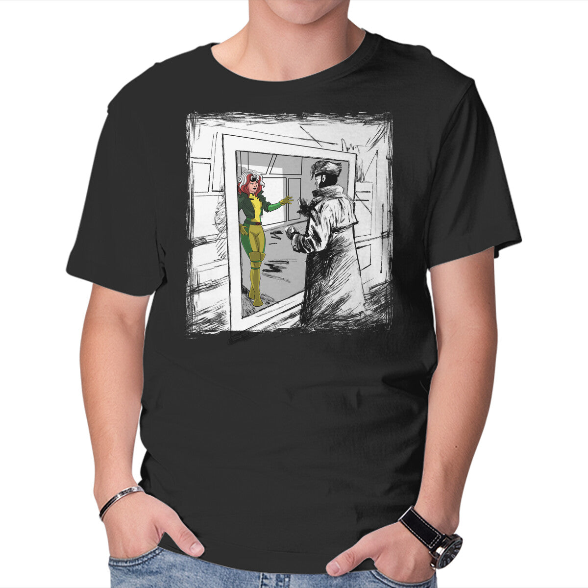 Take On Me Mon Cheri – Sci-Fi Graphic T-Shirt in black, product display