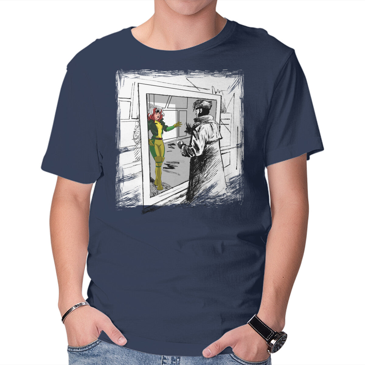 Take On Me Mon Cheri – Sci-Fi Graphic T-Shirt in navy, product display