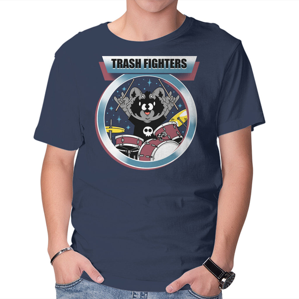 Trash Fighters – Music Graphic T-Shirt in navy, product display