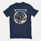 Trash Fighters – Music Graphic T-Shirt in navy, flat-lay product view