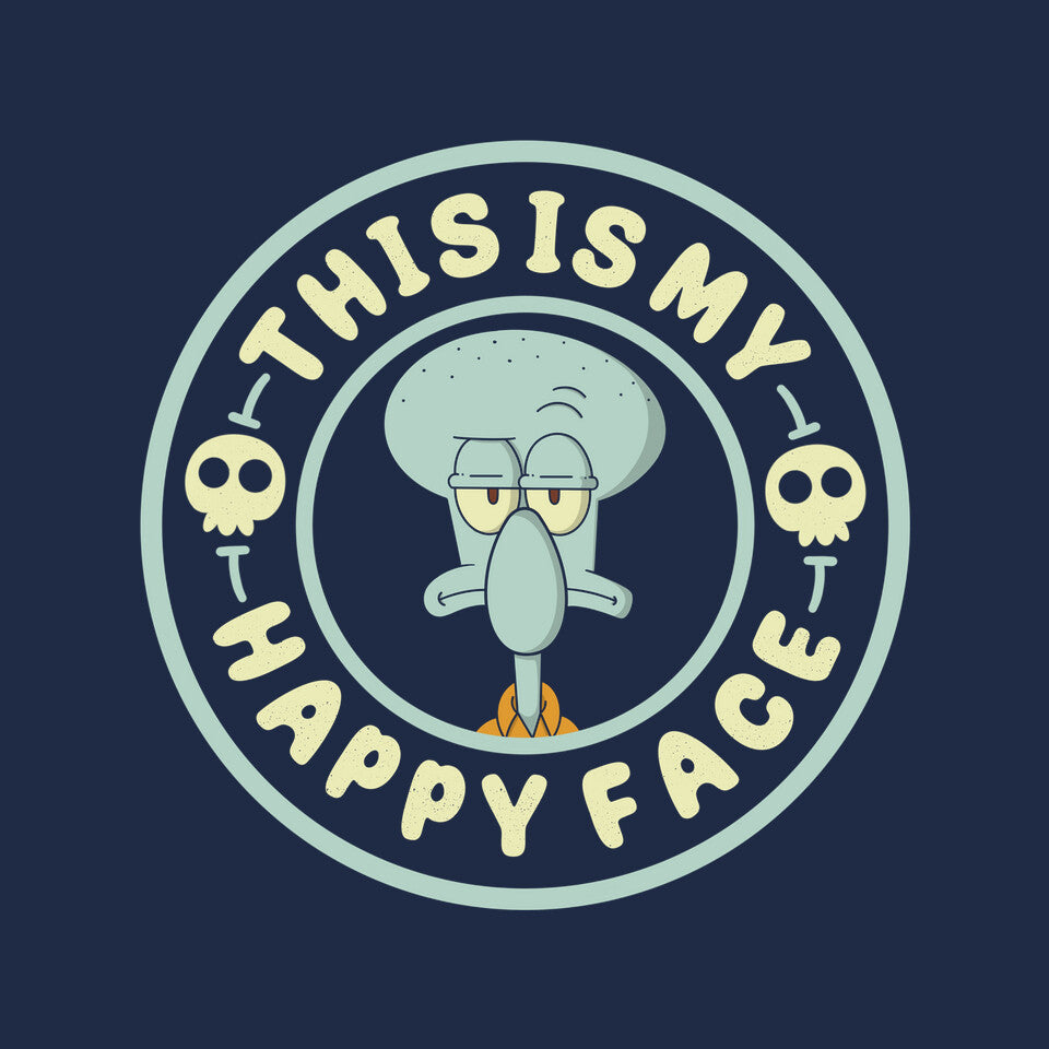 This Is My Happy Face – Funny Graphic T-Shirt design artwork for navy graphic T-shirt