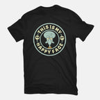 This Is My Happy Face – Funny Graphic T-Shirt in black, flat-lay product view