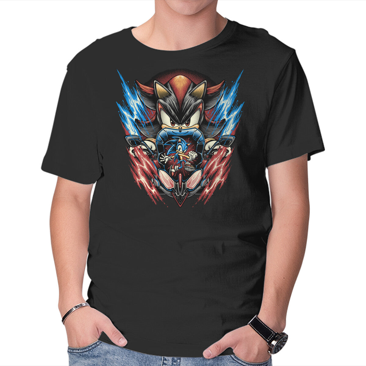 Shadow Of Speed – Gaming Graphic T-Shirt in black, product display