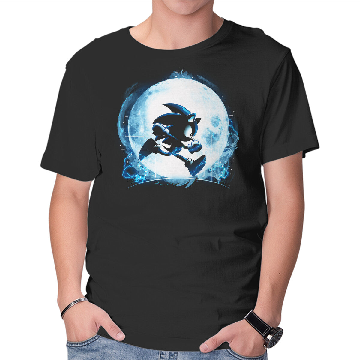 Blue Moon – Gaming Graphic T-Shirt in black, product display