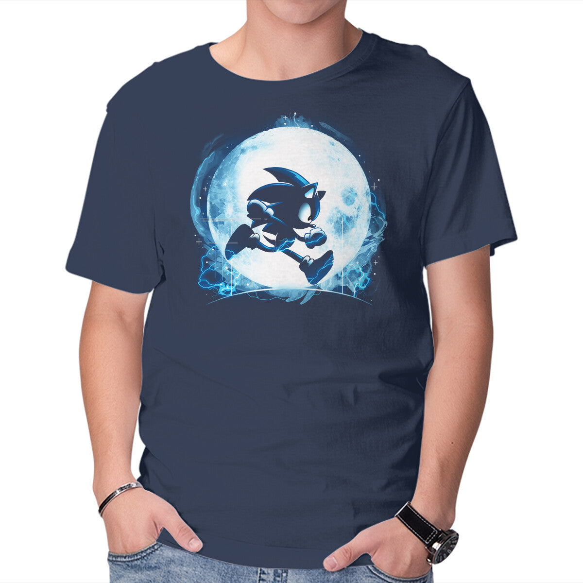 Blue Moon – Gaming Graphic T-Shirt in navy, product display