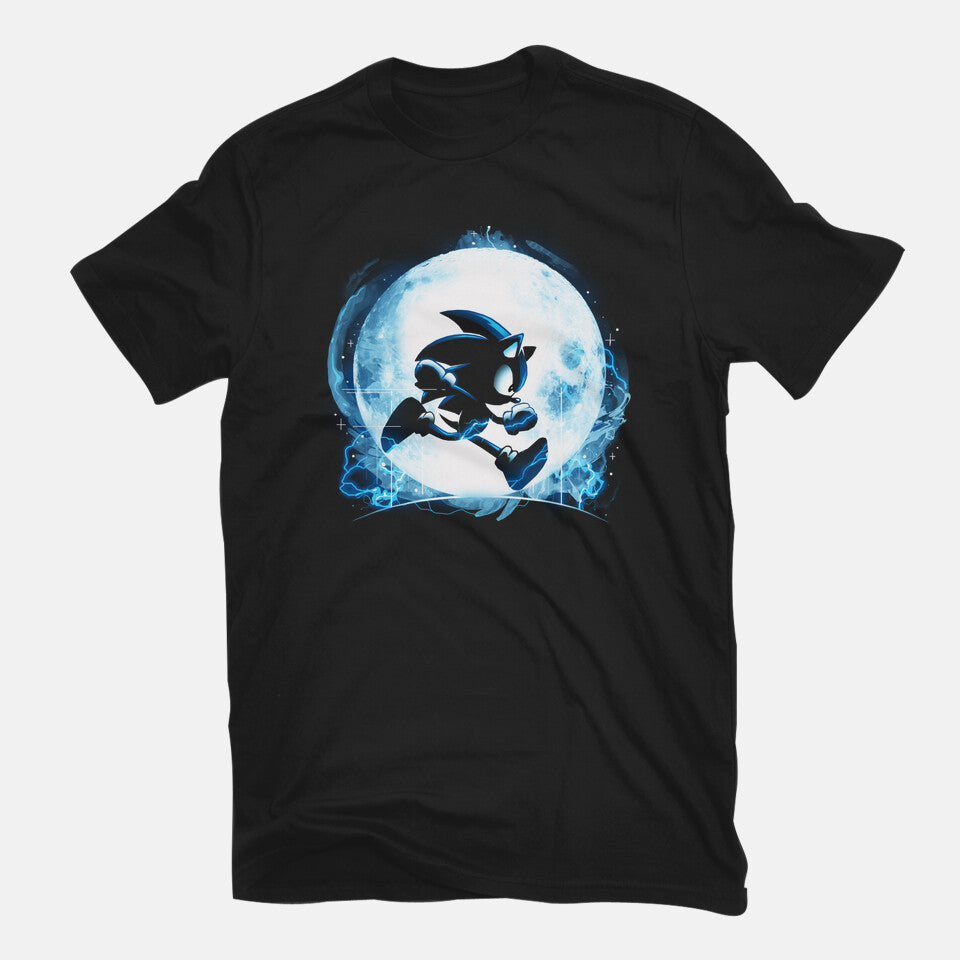 Blue Moon – Gaming Graphic T-Shirt in black, flat-lay product view