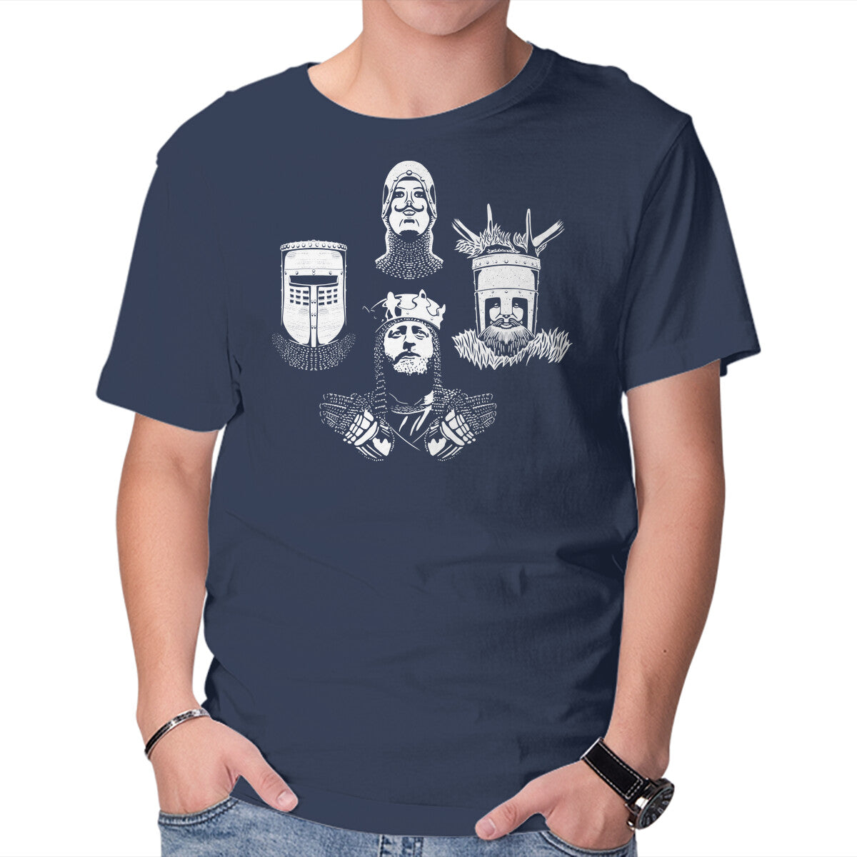 Knights Rhapsody – Music Graphic T-Shirt in navy, product display