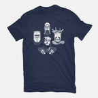 Knights Rhapsody – Music Graphic T-Shirt in navy, flat-lay product view