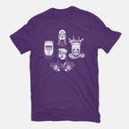 Knights Rhapsody – Music Graphic T-Shirt in purple, flat-lay product view