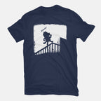 Nosferablu – Dog Graphic T-Shirt in navy, flat-lay product view