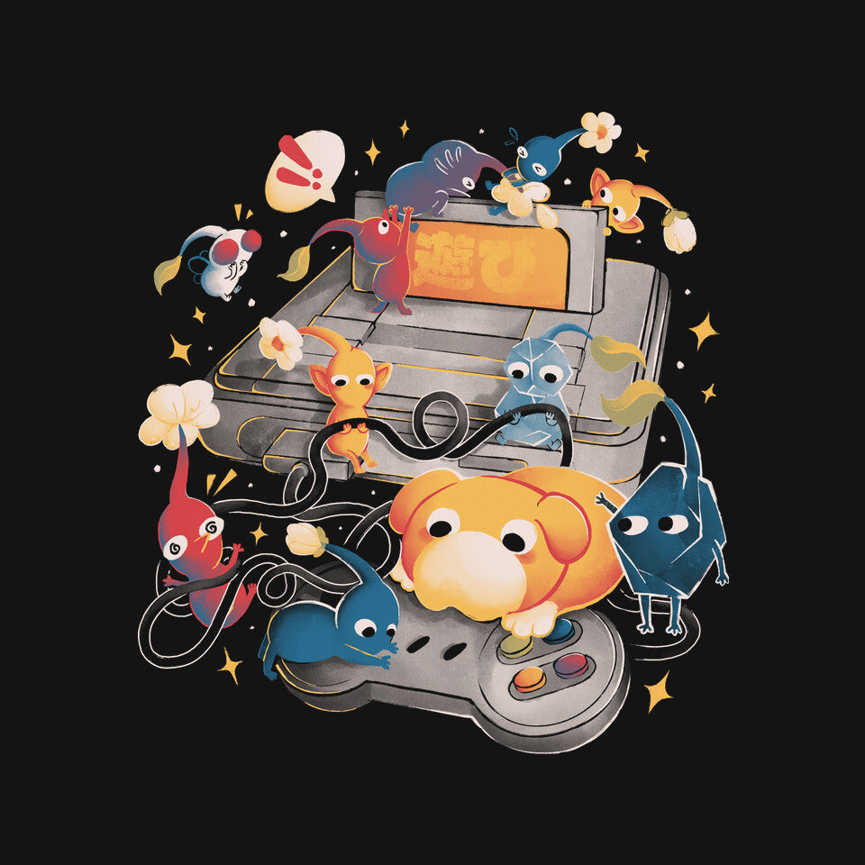Tiny Gamers – Gaming Graphic T-Shirt design artwork for black graphic T-shirt