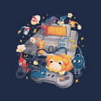 Tiny Gamers – Gaming Graphic T-Shirt design artwork for navy graphic T-shirt