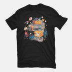 Tiny Gamers – Gaming Graphic T-Shirt in black, flat-lay product view