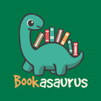 Bookasaurus – Dinosaur Graphic T-Shirt design artwork for green graphic T-shirt