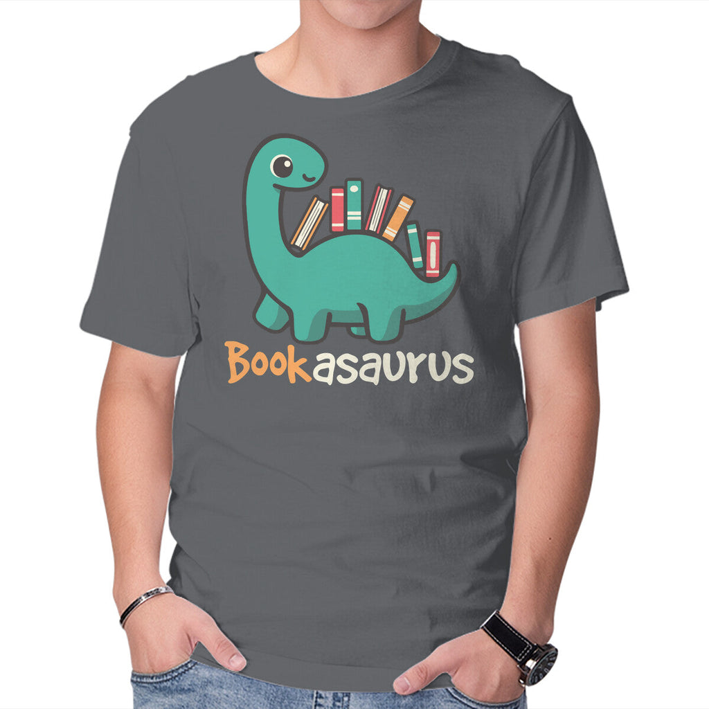 Bookasaurus – Dinosaur Graphic T-Shirt in charcoal, product display