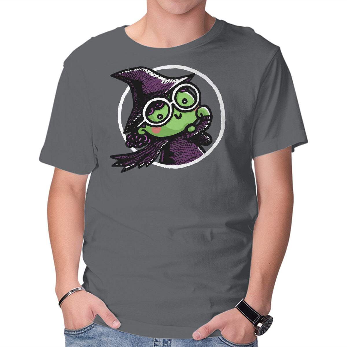 Witch Of The West – Fantasy Graphic T-Shirt in charcoal, product display