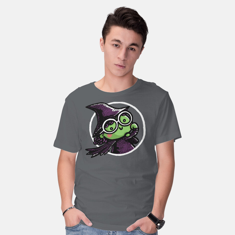 Model wearing charcoal Witch Of The West – Fantasy Graphic T-Shirt
