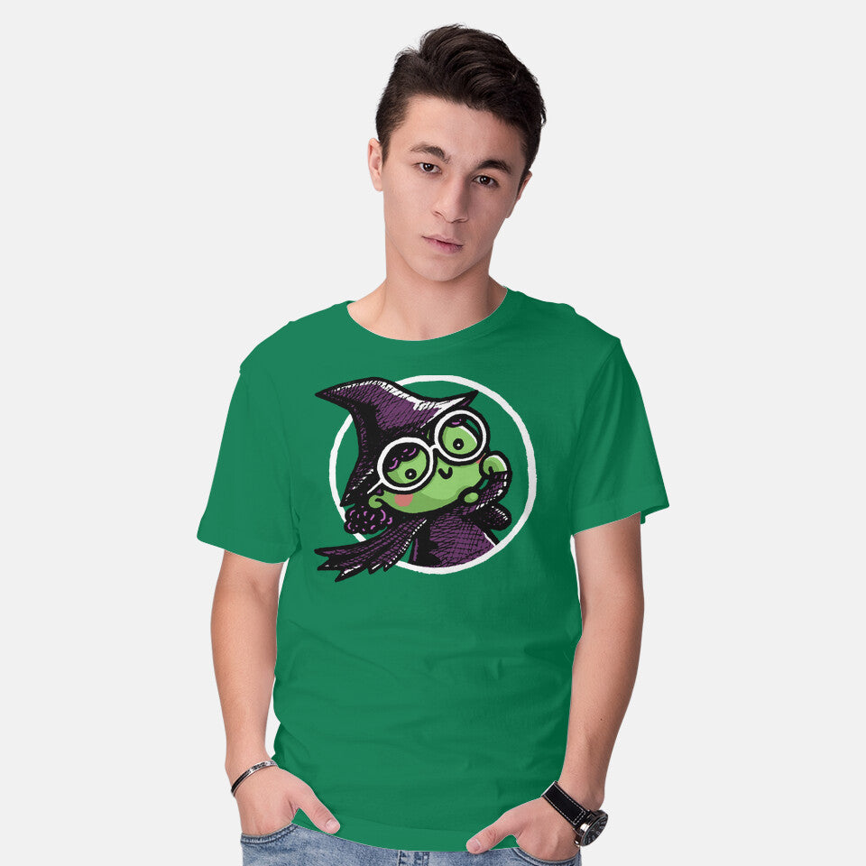 Model wearing green Witch Of The West – Fantasy Graphic T-Shirt