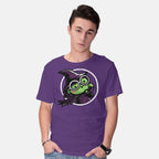 Model wearing purple Witch Of The West – Fantasy Graphic T-Shirt