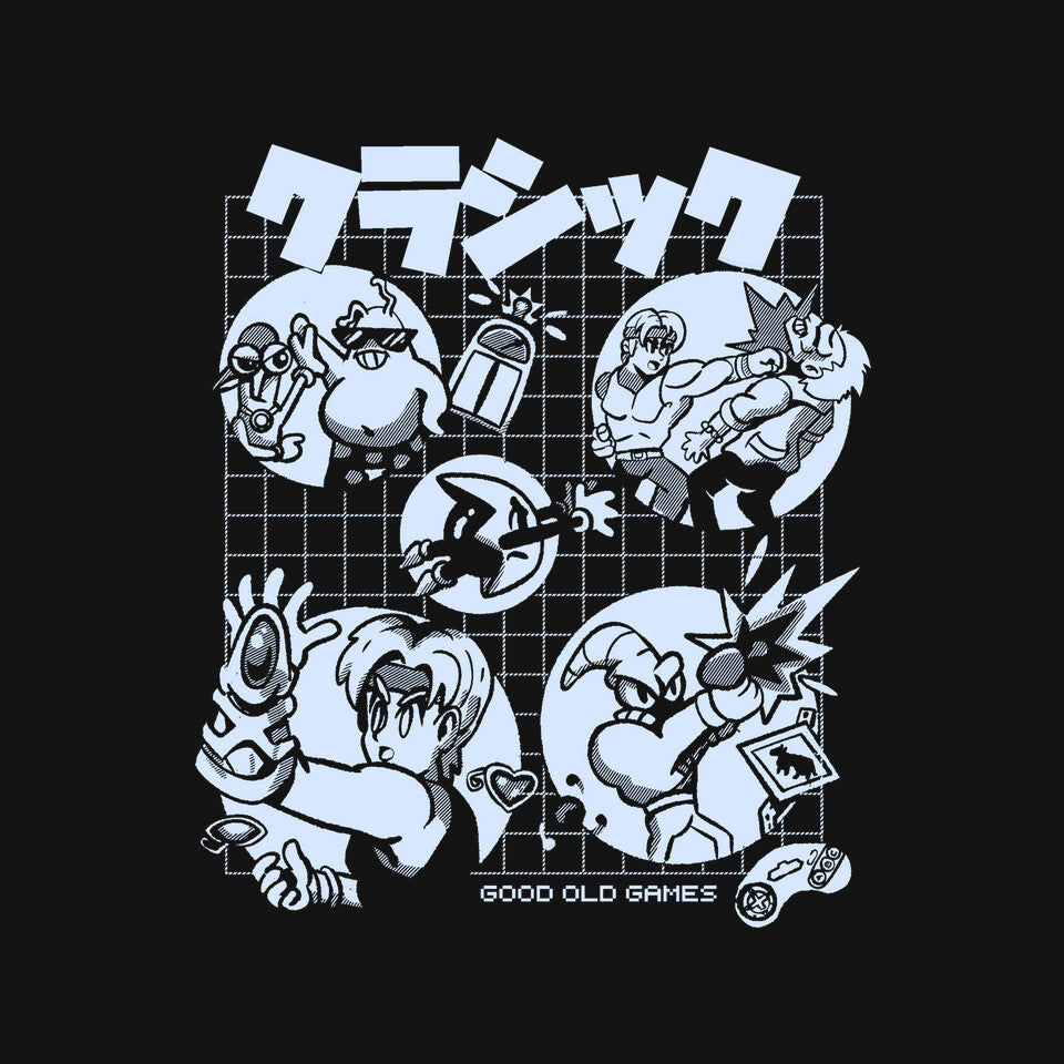Good Old Games 02 – Gaming Graphic T-Shirt design artwork for black graphic T-shirt