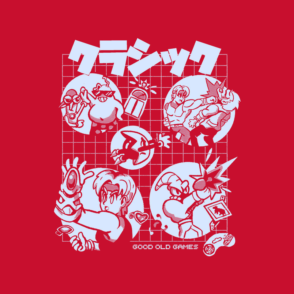 Good Old Games 02 – Gaming Graphic T-Shirt design artwork for red graphic T-shirt