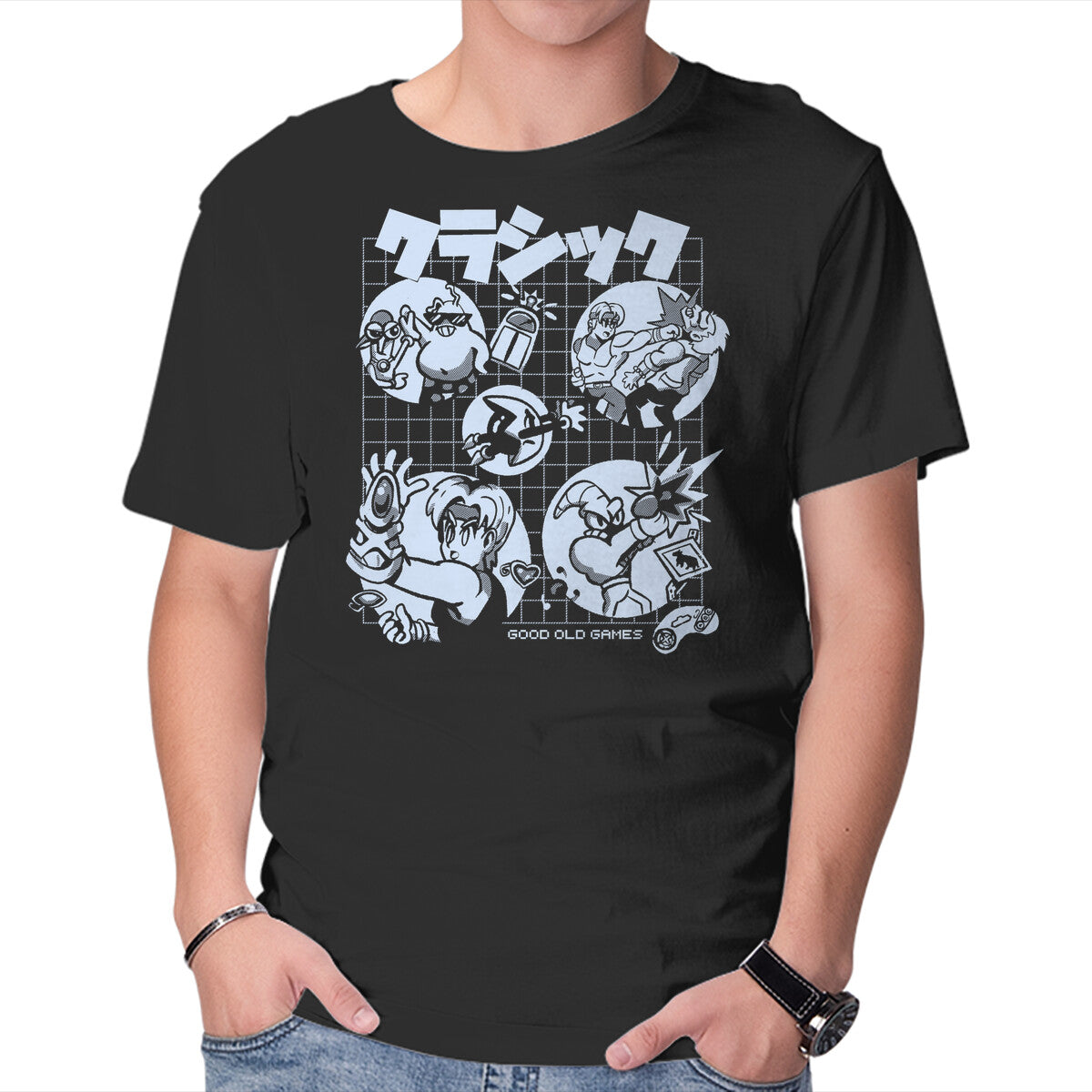 Good Old Games 02 – Gaming Graphic T-Shirt in black, product display
