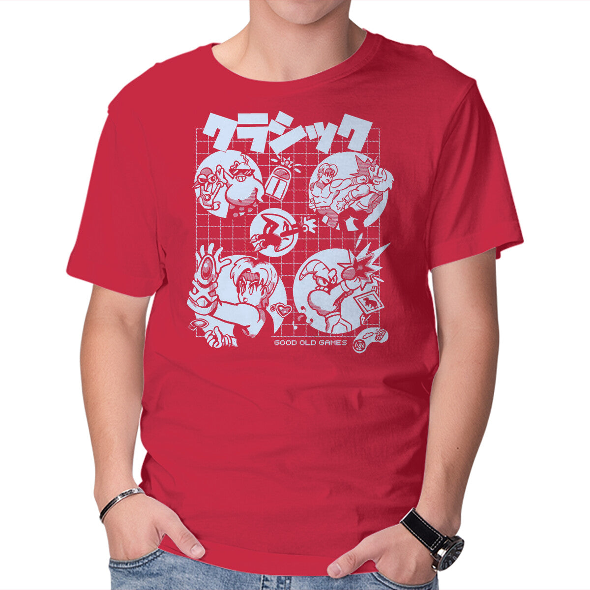 Good Old Games 02 – Gaming Graphic T-Shirt in red, product display