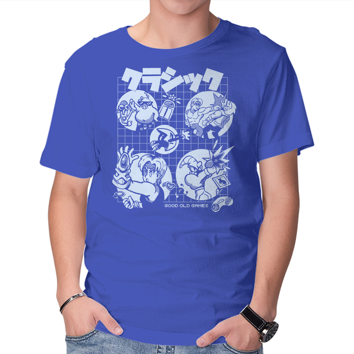 Good Old Games 02 – Gaming Graphic T-Shirt in royal blue, product display