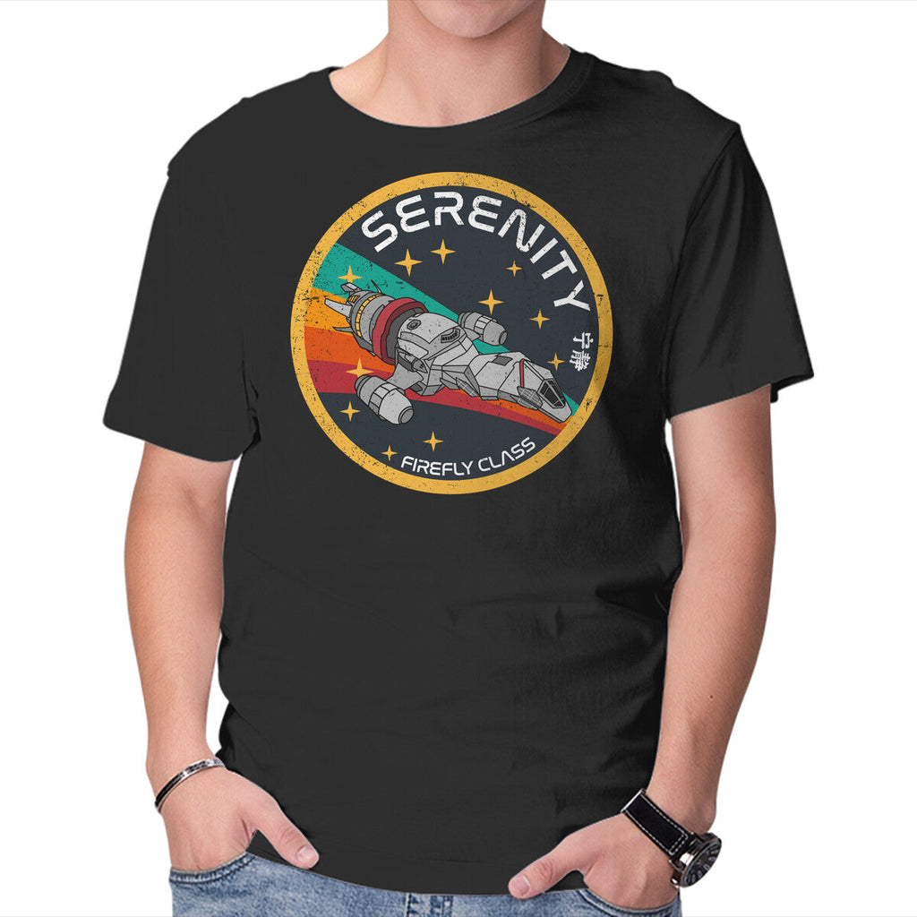 Serenity Firefly Class – Sci-Fi Graphic T-Shirt in black, product display